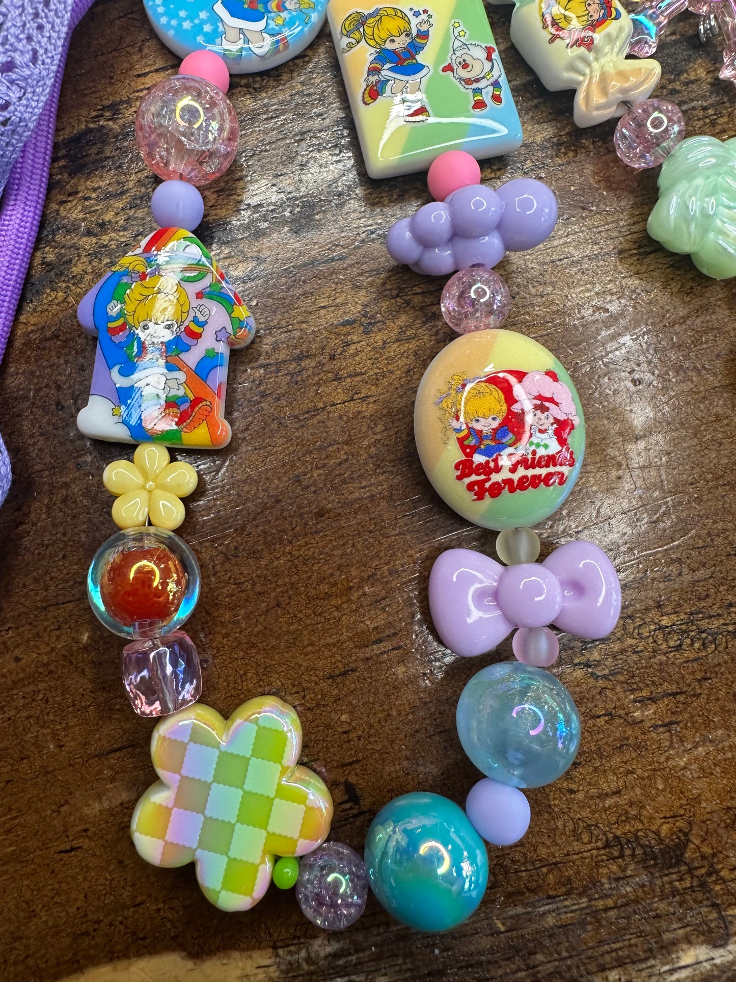 Rainbow Brite Beaded Bag Charm / Purse Charm| Retro Rainbow Kawaii Keychain
$36