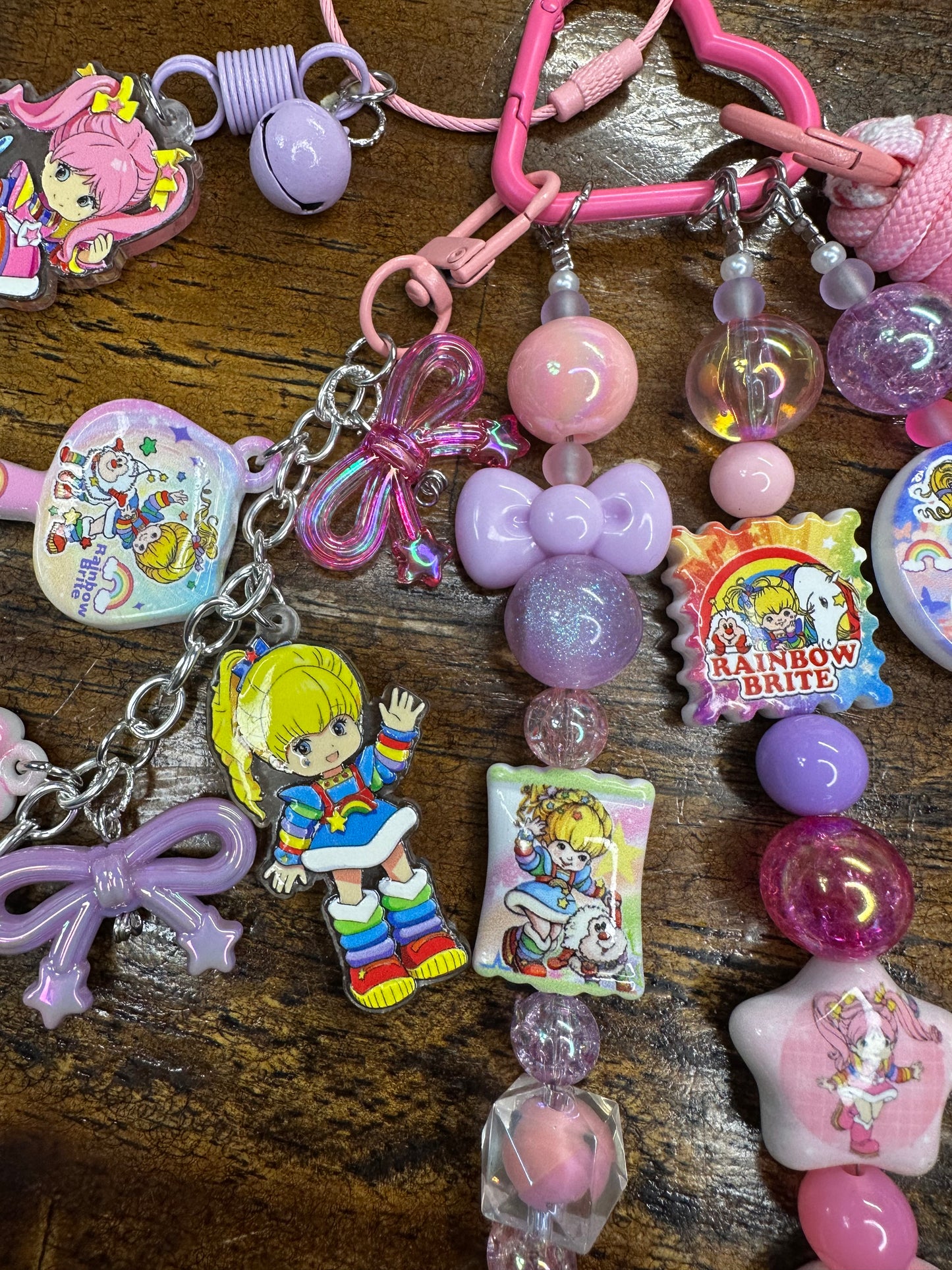 Rainbow Brite Pink Purse Charm – Loaded Beaded Bag Charm with Acrylic Dangles
$36