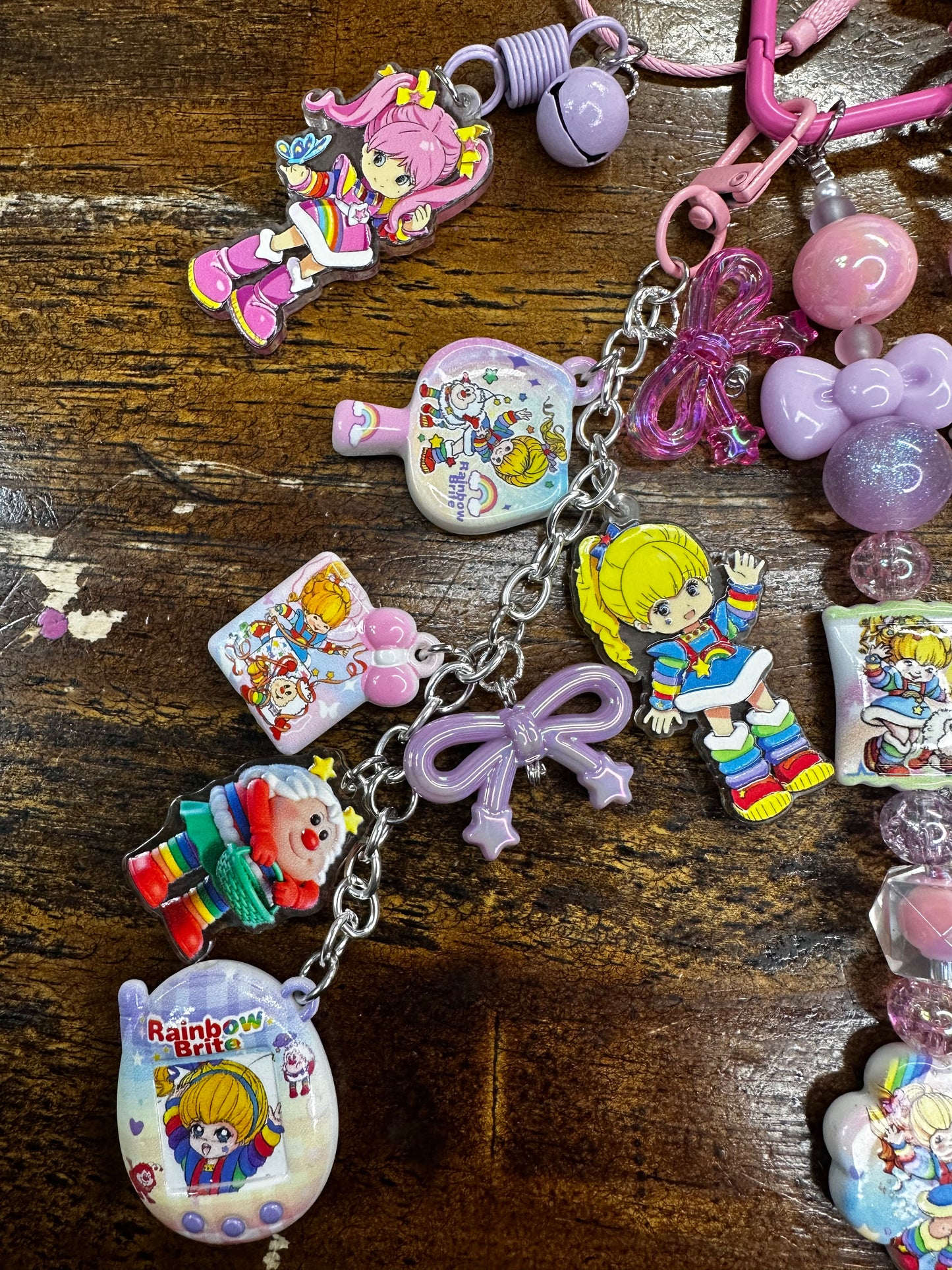 Rainbow Brite Pink Purse Charm – Loaded Beaded Bag Charm with Acrylic Dangles
$36