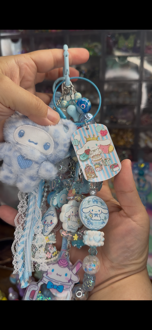 Cinnamoroll Inspired Blue Purse Charm & Beaded Keychain Set – Kawaii Handmade Bag Charm
$42