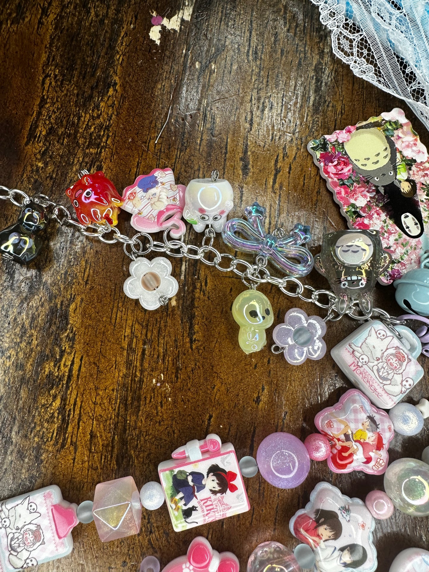 Studio Ghibli Inspired Charm/Bag Charm Set – Totoro, Spirited Away, Kiki, Howls Castle, Monoke Handmade $36