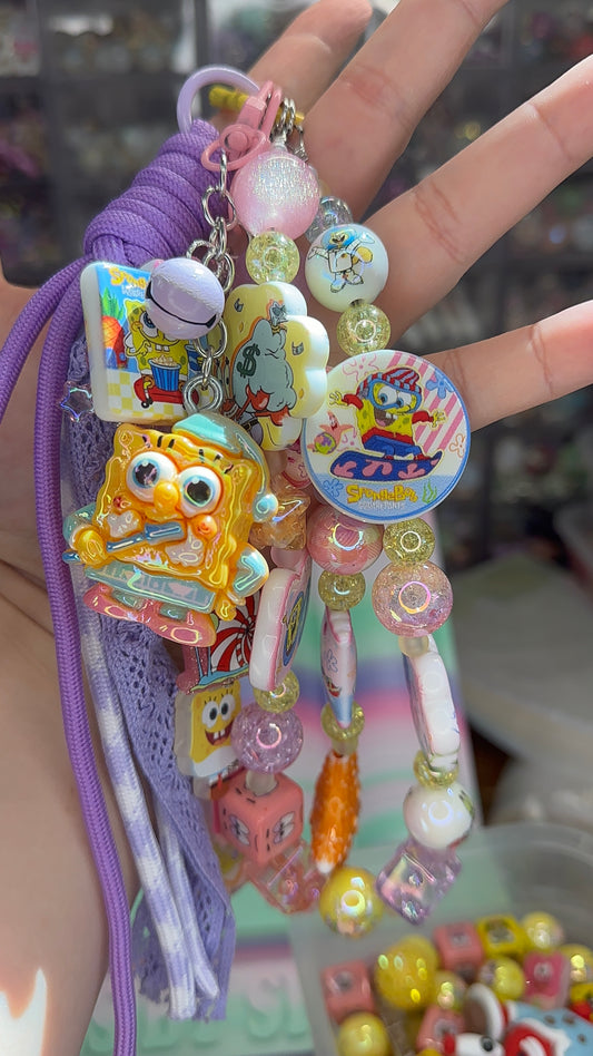 SpongeBob Beaded Bag Charm | Patrick & Bikini Bottom Keychain $38