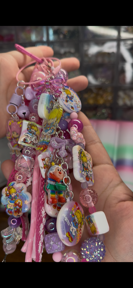 Rainbow Brite Pink Purse Charm – Loaded Beaded Bag Charm with Acrylic Dangles
$36
