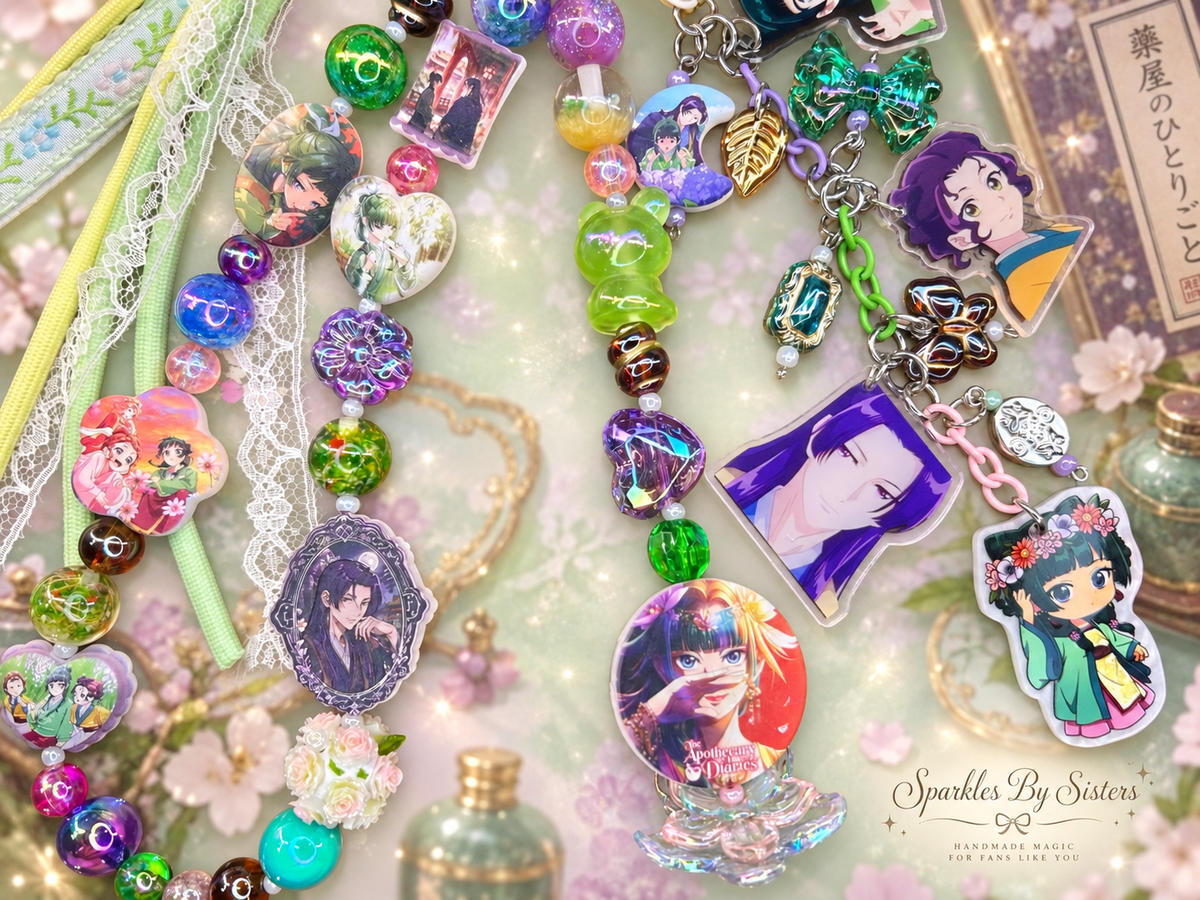 The Apothecary Diaries-Inspired Deluxe Layered Purse Charm | Handmade Maomao & Jinshi Bag Charm