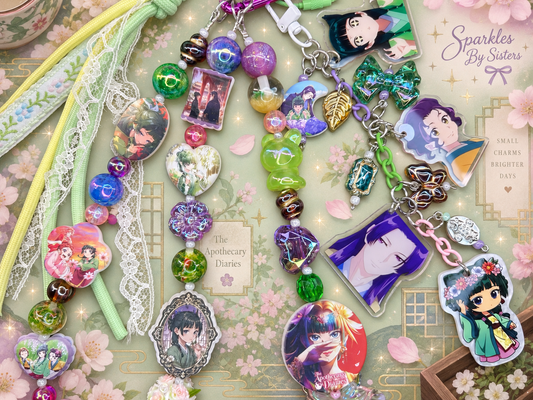The Apothecary Diaries-Inspired Deluxe Layered Purse Charm | Handmade Maomao & Jinshi Bag Charm