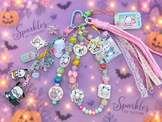 Pochacco-Inspired Deluxe Layered Bag Charm | Handmade Pastel Kawaii Purse Charm