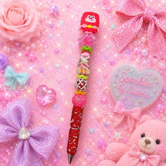 ❤️ Rainbow Brite Romeo Sprite Beaded Pen | Handmade Collectible Pen | Sparkles by Sisters