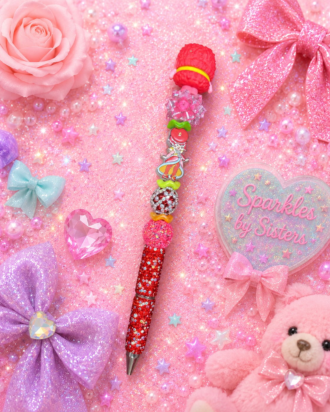 ❤️ Rainbow Brite Romeo Sprite Beaded Pen | Handmade Collectible Pen | Sparkles by Sisters