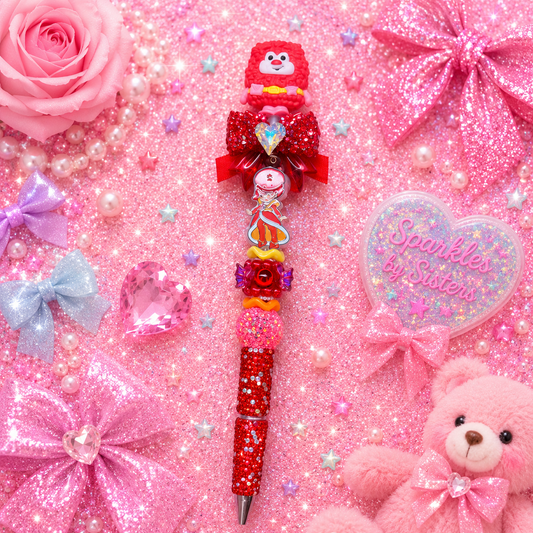 ❤️ Rainbow Brite Romeo & Red Butler Beaded Pen | Handmade Collectible Pen | Sparkles by Sisters