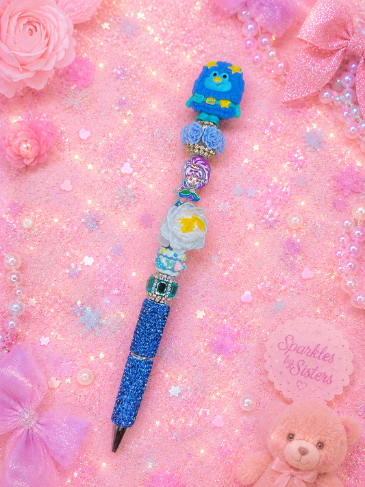 Shy Violet & Champ Sprite Rainbow Brite Inspired Rhinestone Beaded Pen