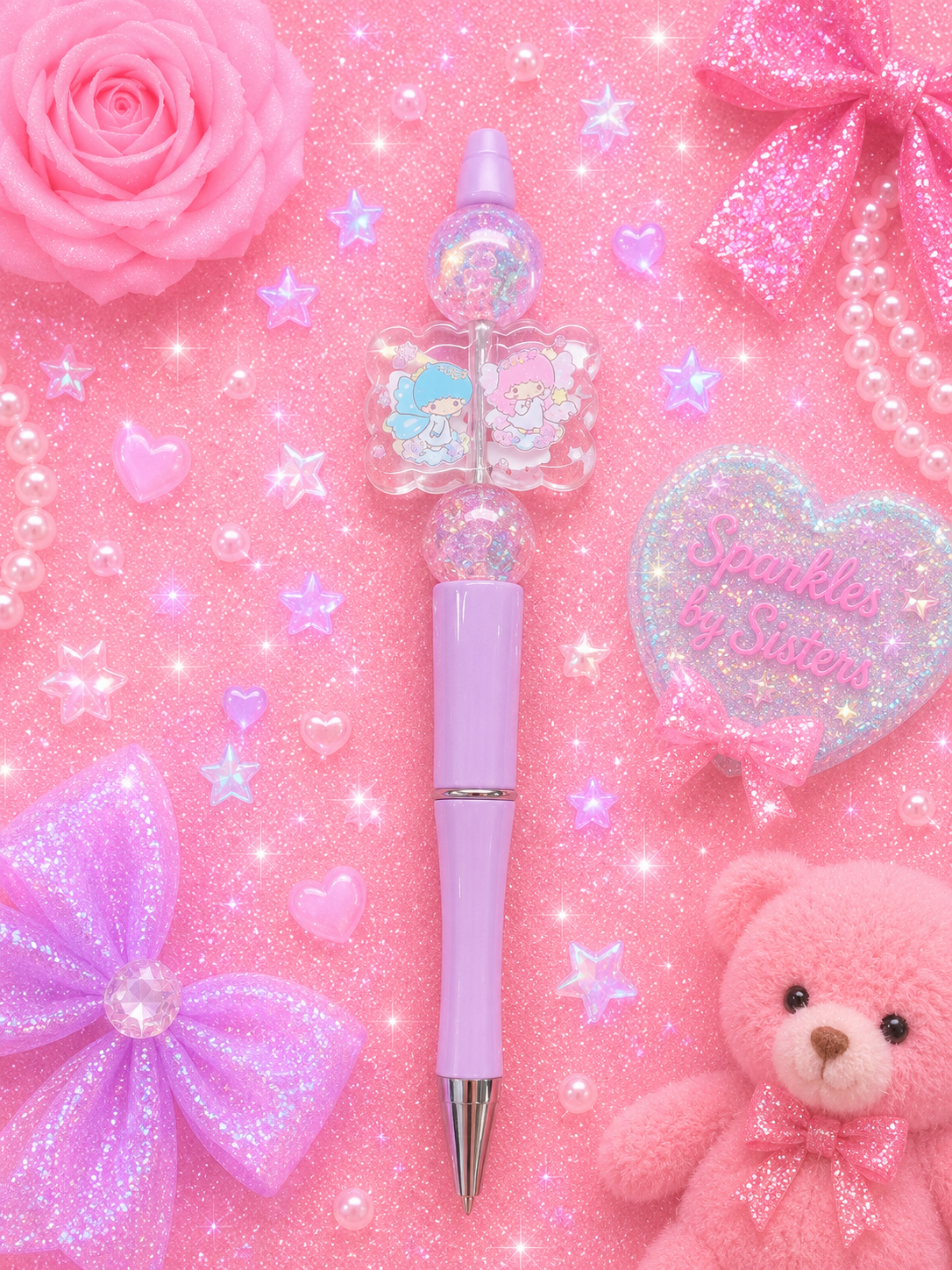 Little Twin Stars Pastel Beaded Pen