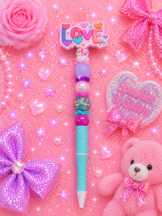 Love Is All Around Extended Beaded Pen 💗✨