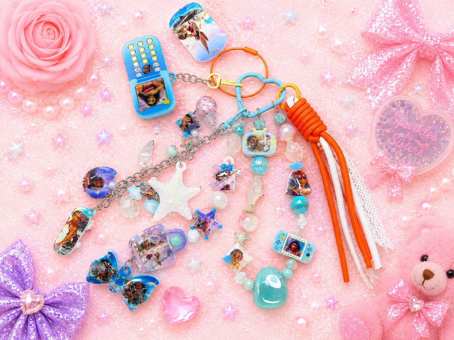 Wayfinder Ocean Adventure Layered Purse Charm 🌺🌊🐚