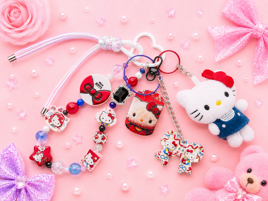 Hello Kitty Inspired Classic Red Bow Deluxe Layered Purse Charm