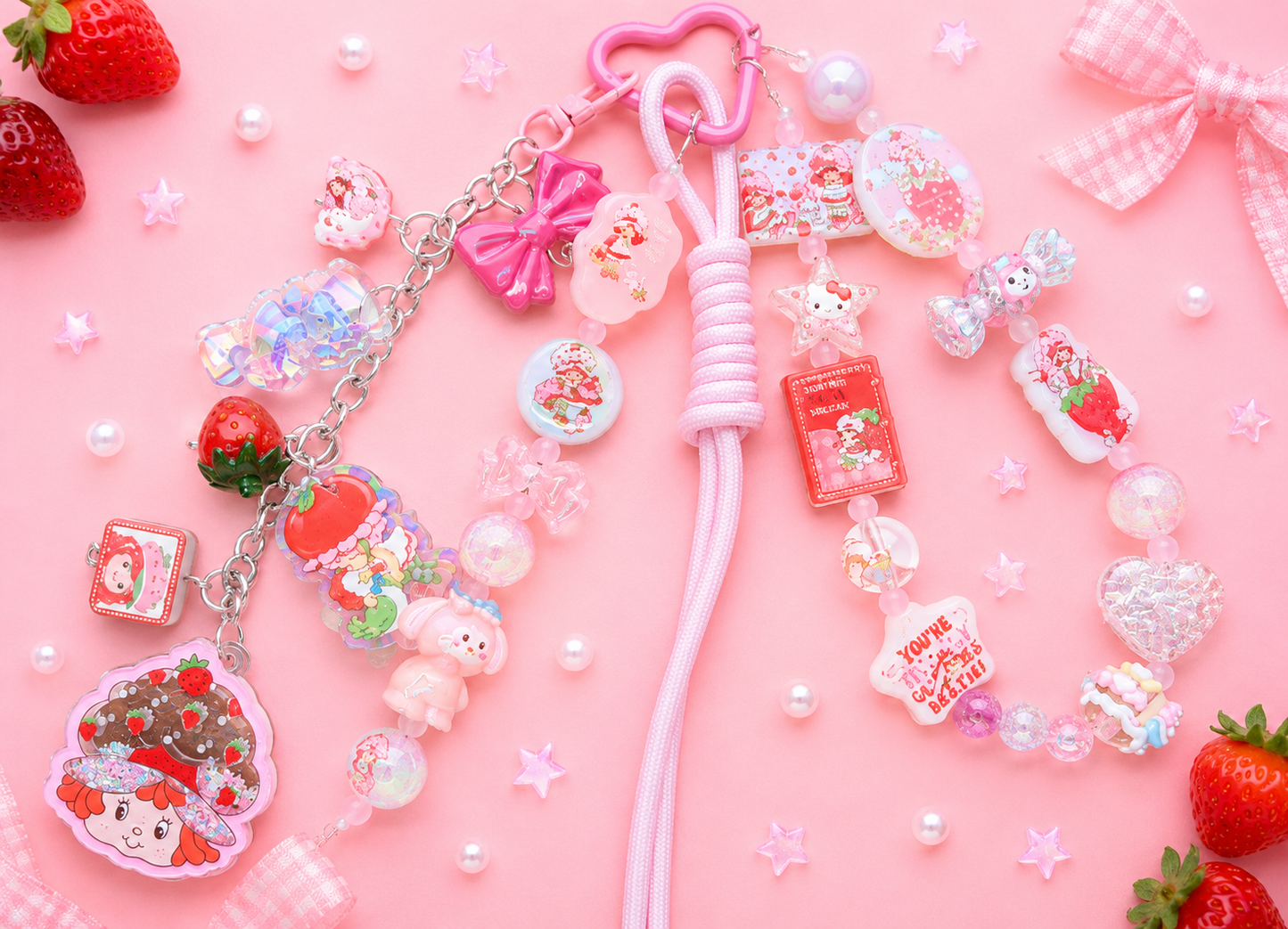 Strawberry Shortcake x Hello Kitty Purse Keychain – Premium Junk Charm Edition 🍓🎀