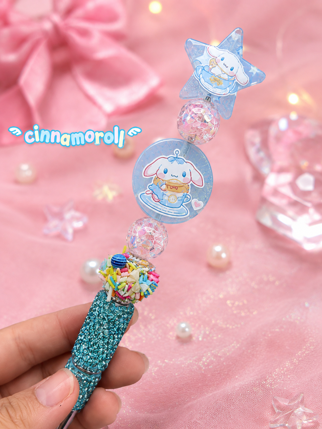 ☁️💙 Handmade Cinnamoroll-Inspired Beaded Pen 💙☁️