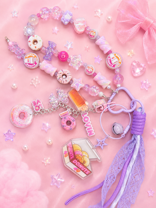 Donut Shop Bag Charm – Pink Dunkin Inspired Purse Charm 🍩💖
$36