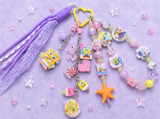 SpongeBob Beaded Bag Charm | Patrick & Bikini Bottom Keychain $38