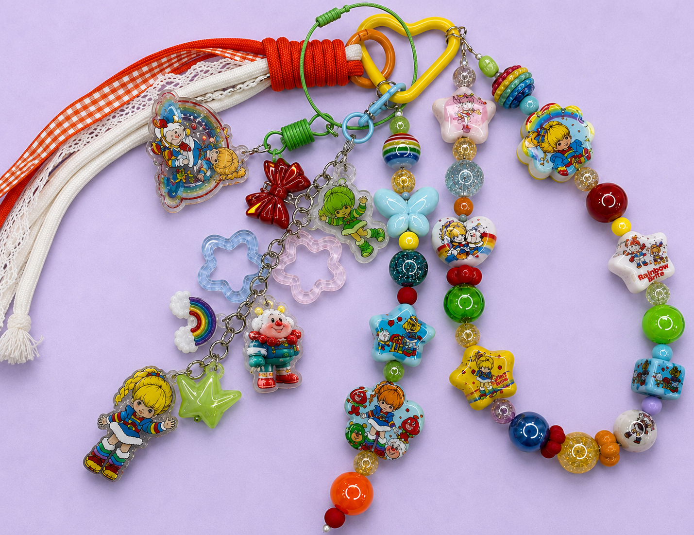 Rainbow Retro Cartoon Bag Charm | Colorful Beaded Nostalgia Keychain
$36