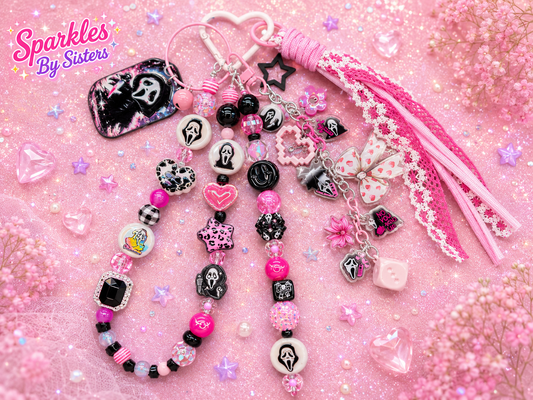 Custom Ghost Face Purse Charm | Handmade Spooky-Cute Bag Charm 🩷🔪