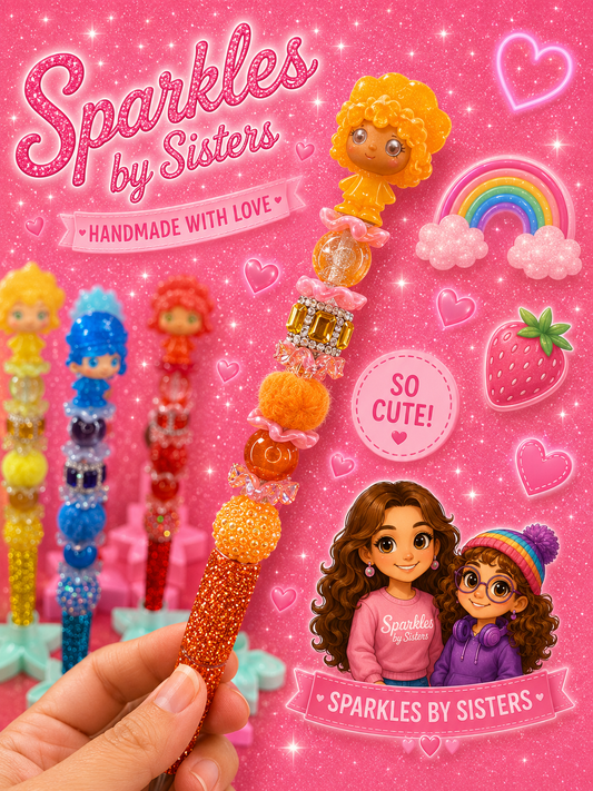 Orange Blossom Inspired Rhinestone Beaded Pen | Strawberry Shortcake Collectible