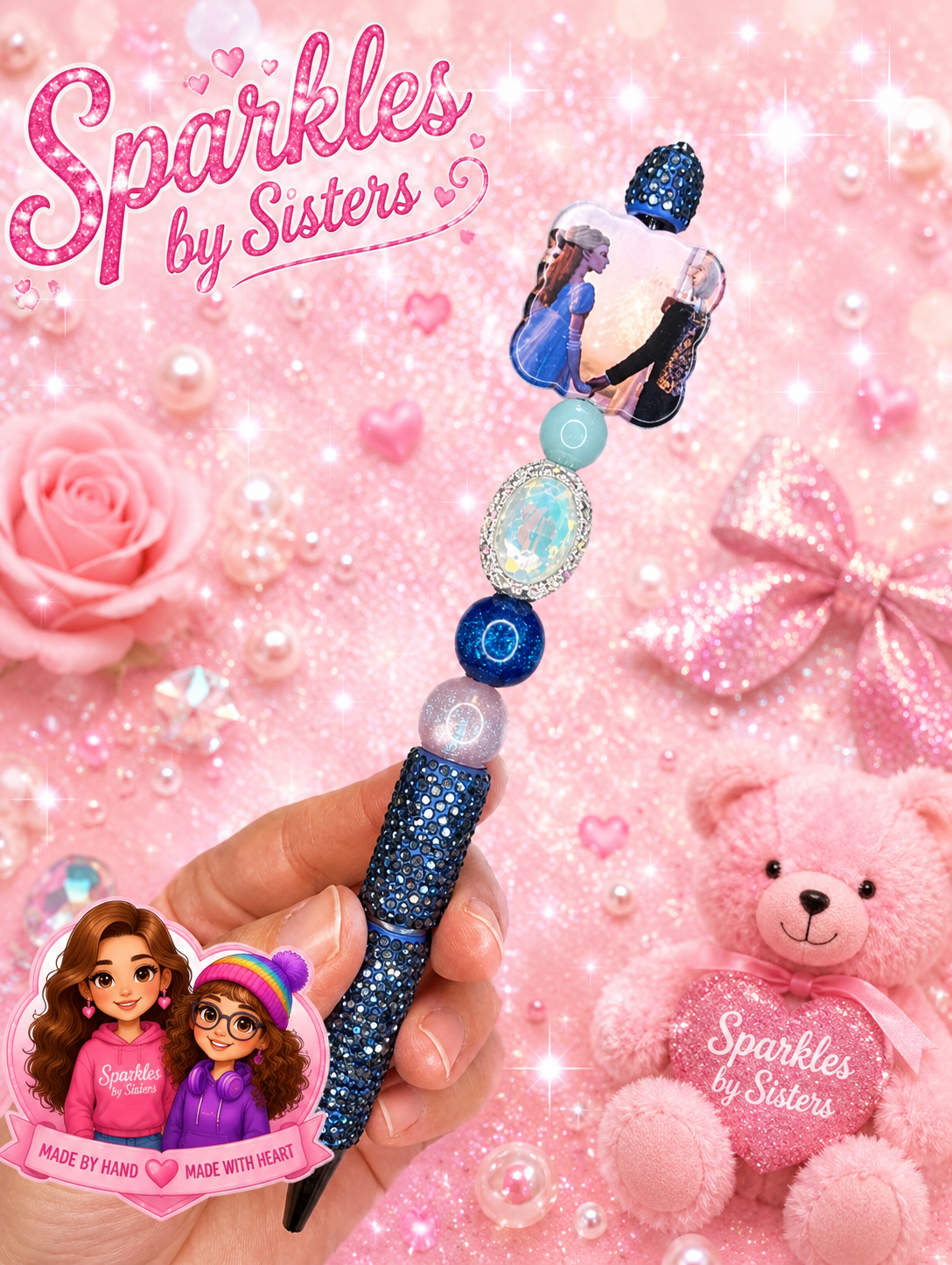 Midnight Fairytale Rhinestone Beaded Pen